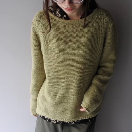 Boat neck mesh knit sweater