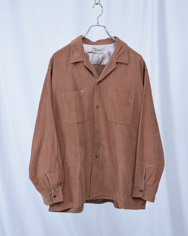 60年代 開襟シャツ（60’s BELL CRAFT open collar corduroy L/S shirt）