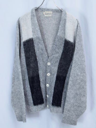 60年代 カーディガン（60’s Campus abstract design mohair knit cardigan）
