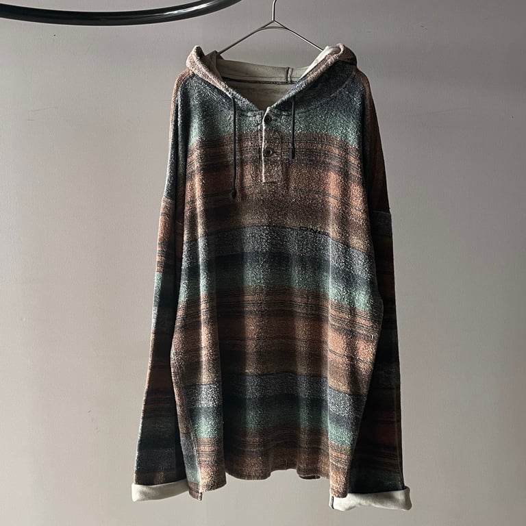 90s〜 O'NEILL striped hooded shirt