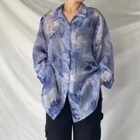 Crinkle finish L/S sheer shirt