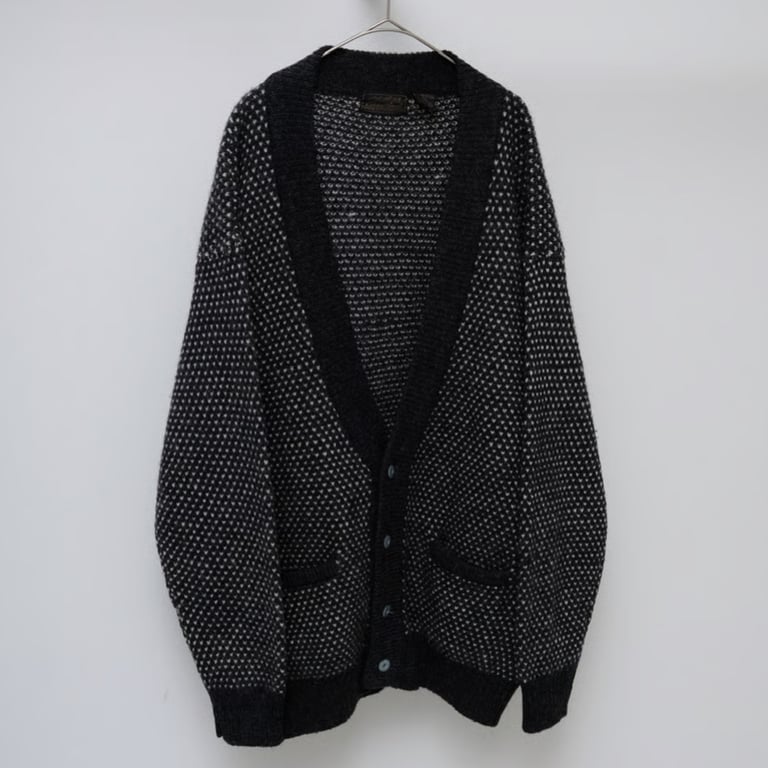 80年代 エディーバウアー カーディガン（80s~ Eddie bauer birds eye wool knit cardigan）