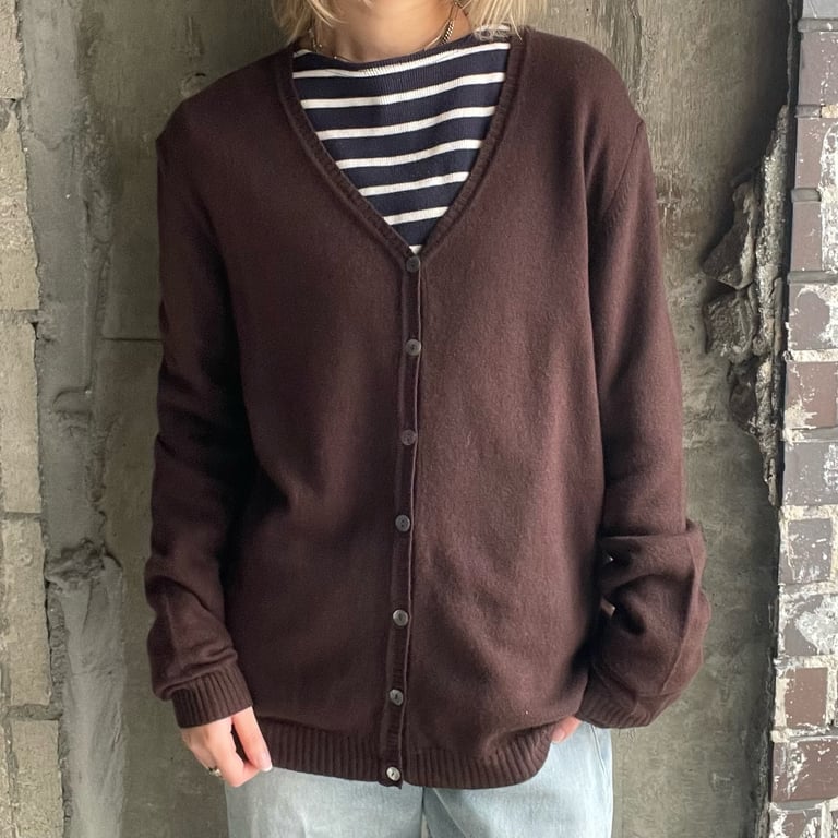 Cashmere/silk/angora knit cardigan