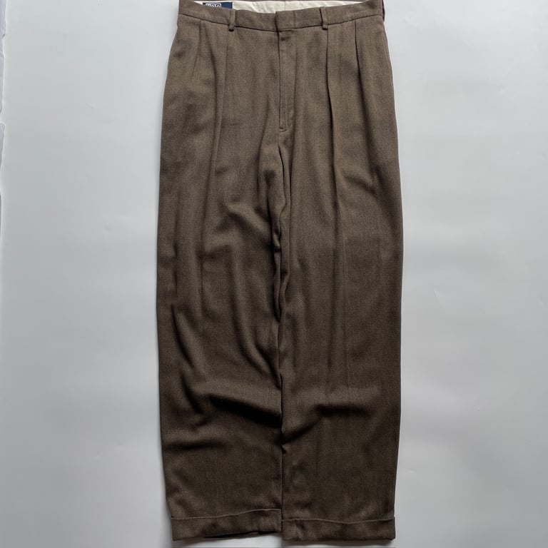 90s Ralph Lauren 2tuck cotton slacks｜ラルフローレン