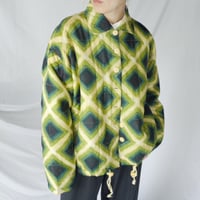 90s Geometric pattern silk jacket
