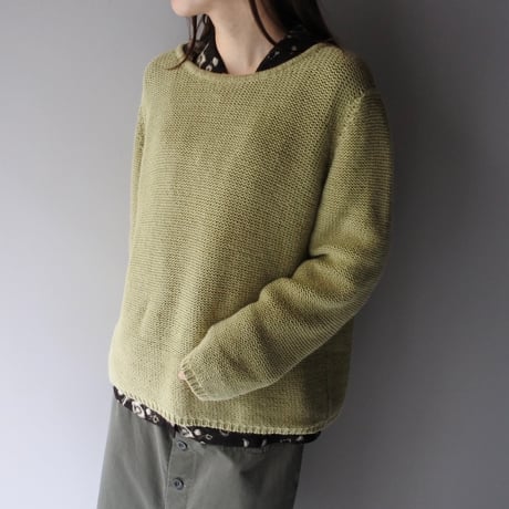 Boat neck mesh knit sweater