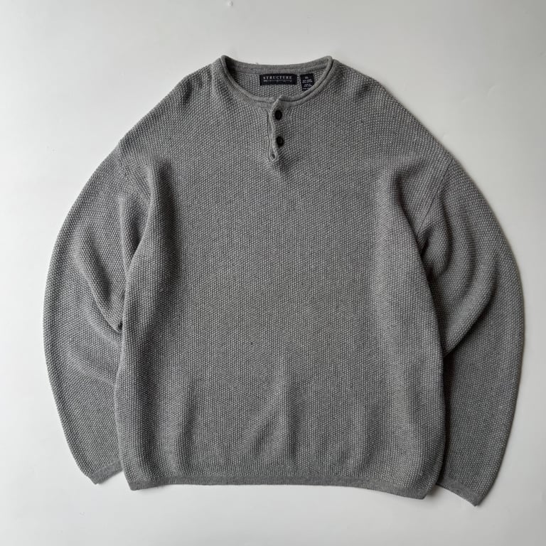 90s〜 STRUCTURE henry neck ramie/cotton knit