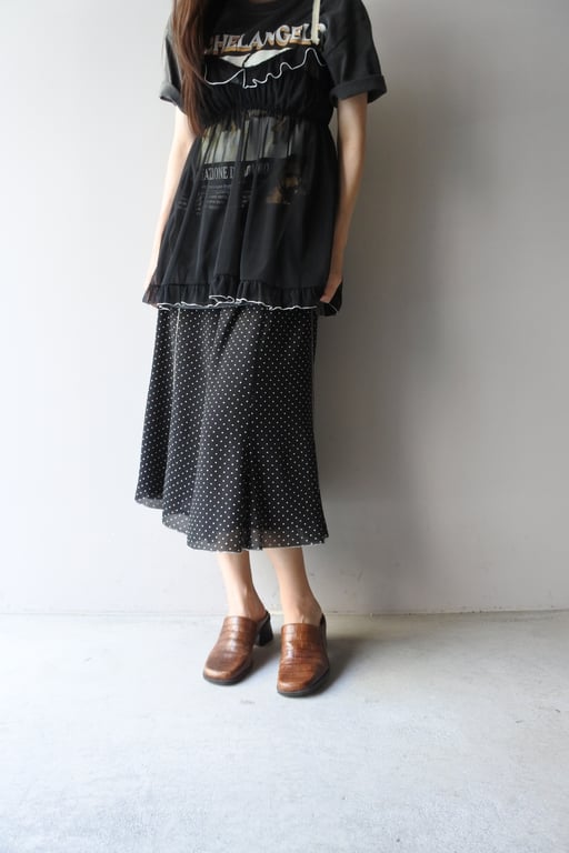 Polka dot middle skirt
