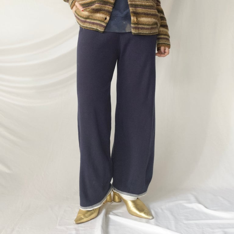 ワイドパンツ（rib design wide kint pants）