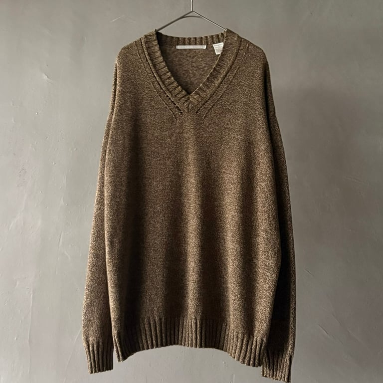 90s Perry ellis cotton v-neck knit sweater