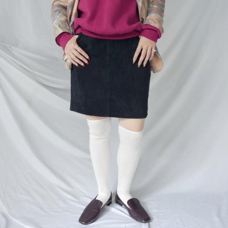 suede leather mini skirt