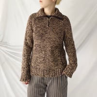 OLD NAVY acryl×cotton zip up mix knit