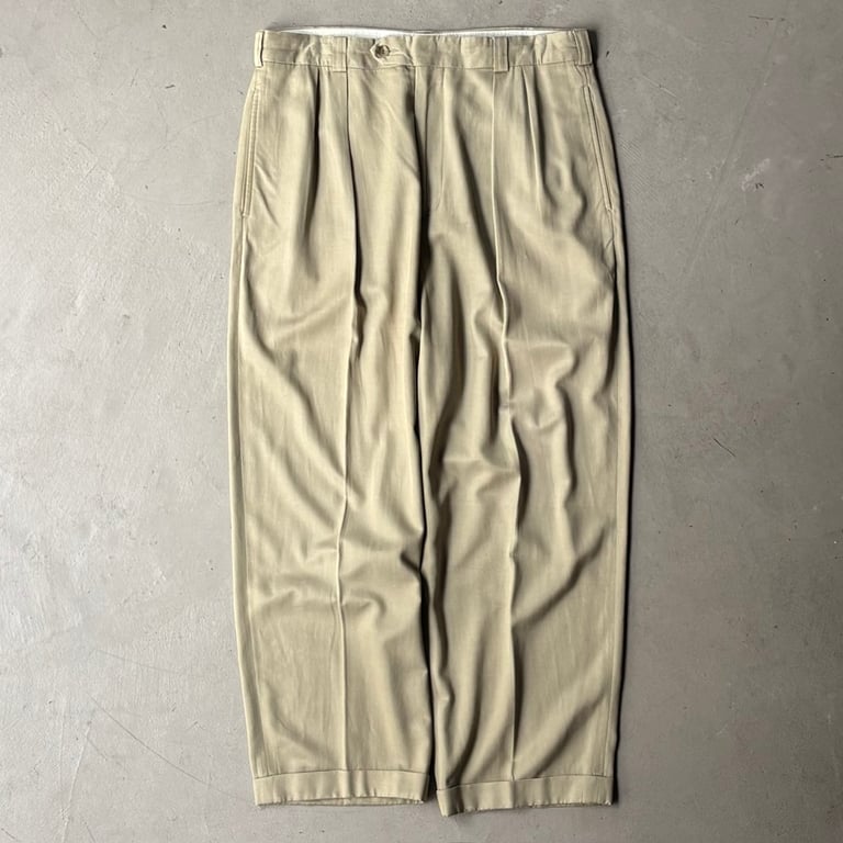 90s~ Perry ellis rayon×cotton 2tuck slacks