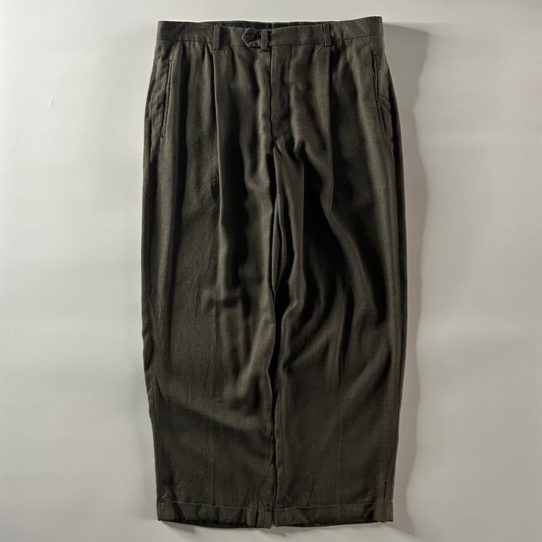 90年代 ペリーエリス スラックス（90’s~ PERRY ELLIS rayon/polyester tuck slacks）