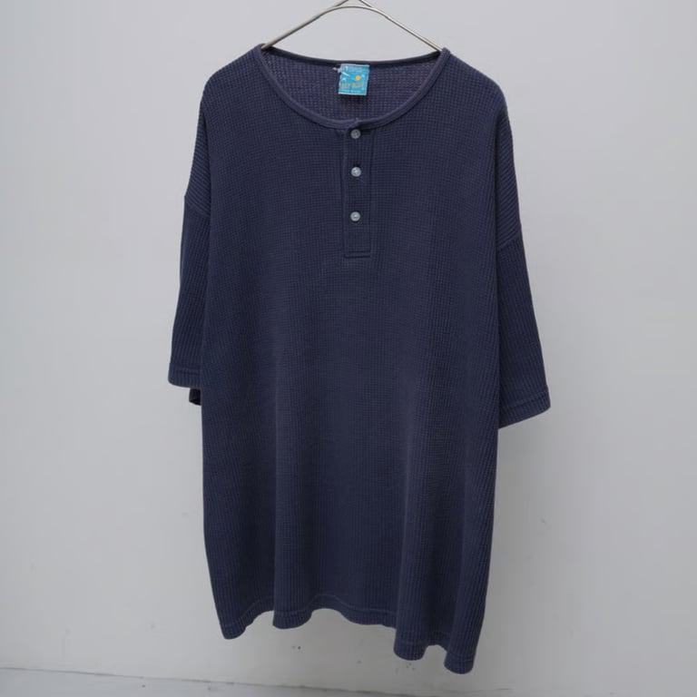 90s waffle fabric henry neck cut sew