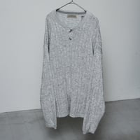 90s melange henry neck cotton knit sweater