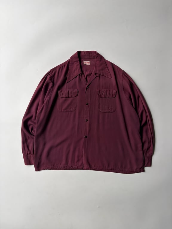 40年代 開襟シャツ（40s〜 New York  open collar rayon shirt）