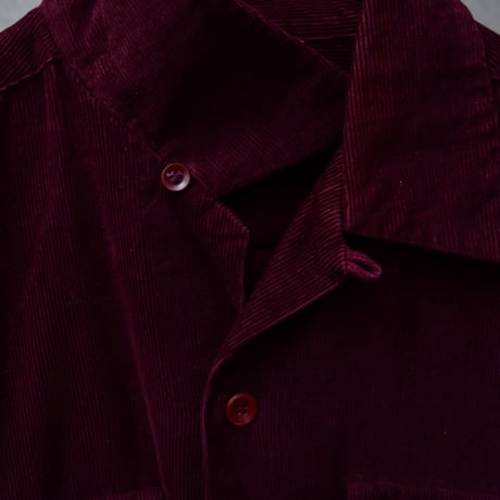 40’s~ PILGRIM corduroy open collar shirt