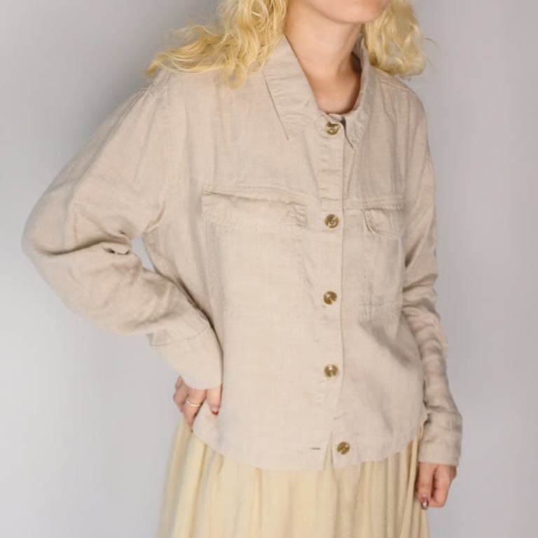linen trucker jacket