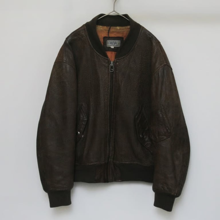 90年代 レザージャケット（90s "MA-1 type" leather jacket）