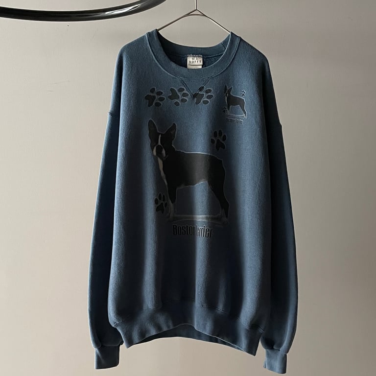 90s Boston terrier dog print sweat
