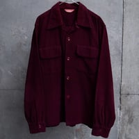 40’s~ PILGRIM corduroy open collar shirt