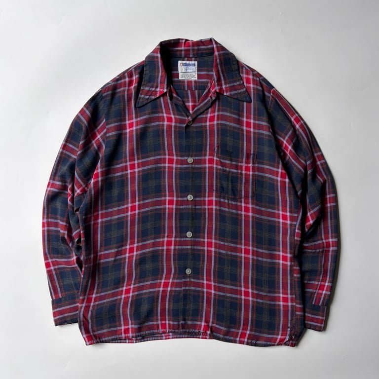 60年代 チェックシャツ（60s Golden Key plaid rayon shirt）