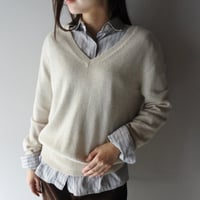 cashmere v-neck knit“oatmeal”