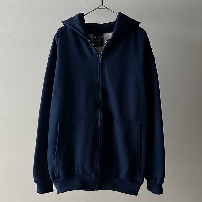 2000年代 パーカー（00s PLUMA double face sweat zip hoodie "navy"）