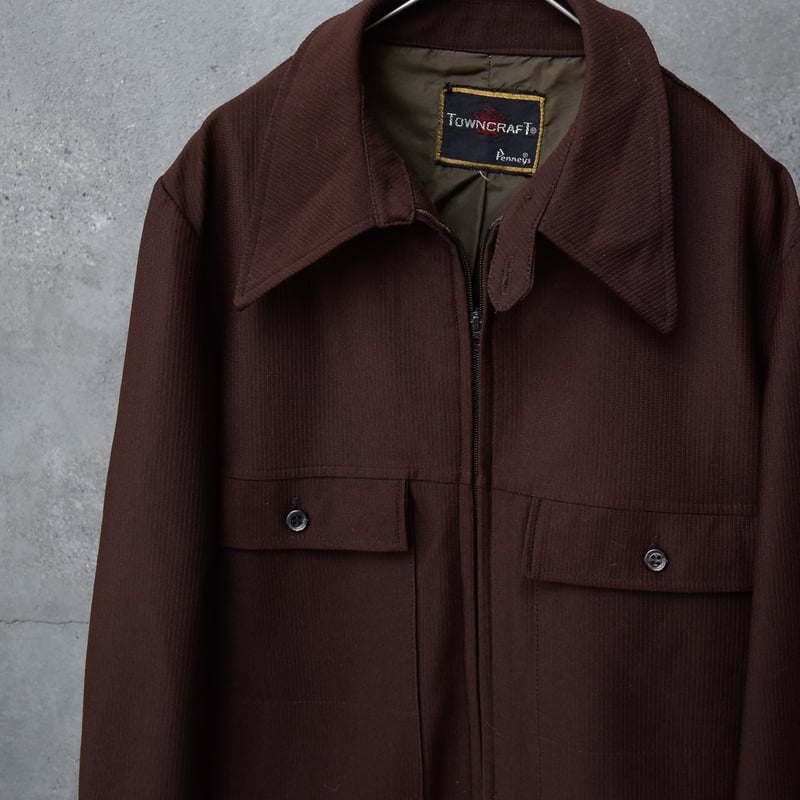 towncraft ジップアップジャケット 70's TOWNCRAFT jacquard polyester zip up jacket