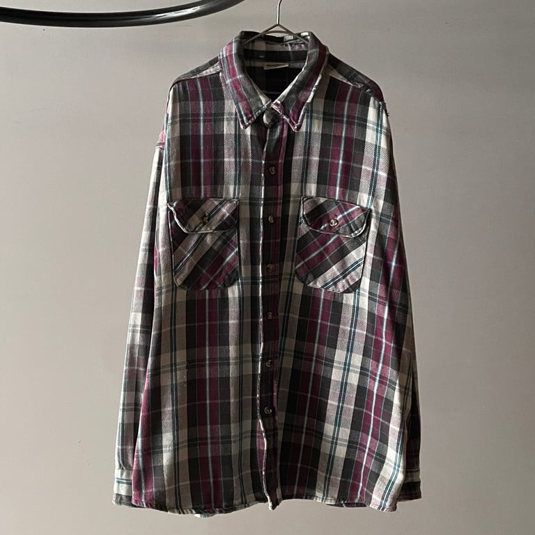 90年代 チェックシャツ（90s Fivebrother plaid flannel shirt）