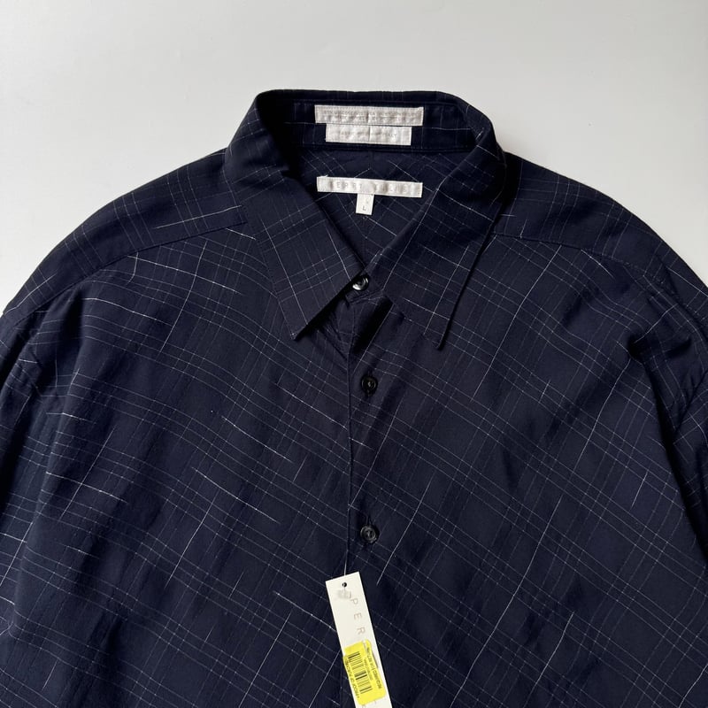 90s PERRY ELLIS design plaid viscose L/S shirt