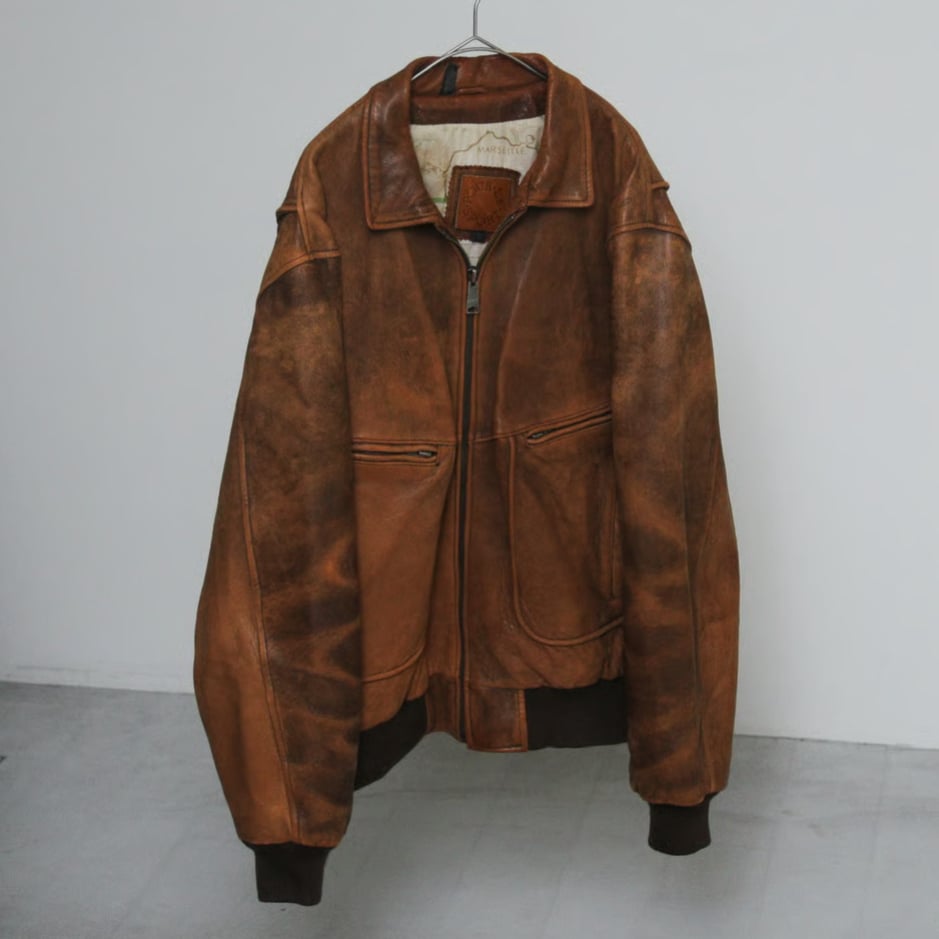 90s~ aged leather jacket | sui & shara