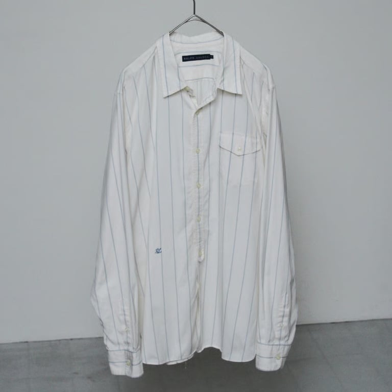 90s~ Ralph lauren stripe pattern L/S cotton shirt
