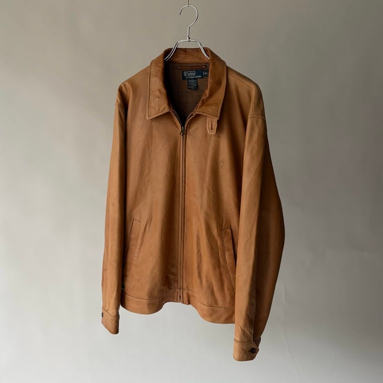 90s Ralph Lauren leather swing top "Camel"