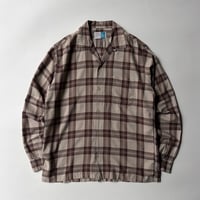 60s Towncraft open collar plaid cotton shirt