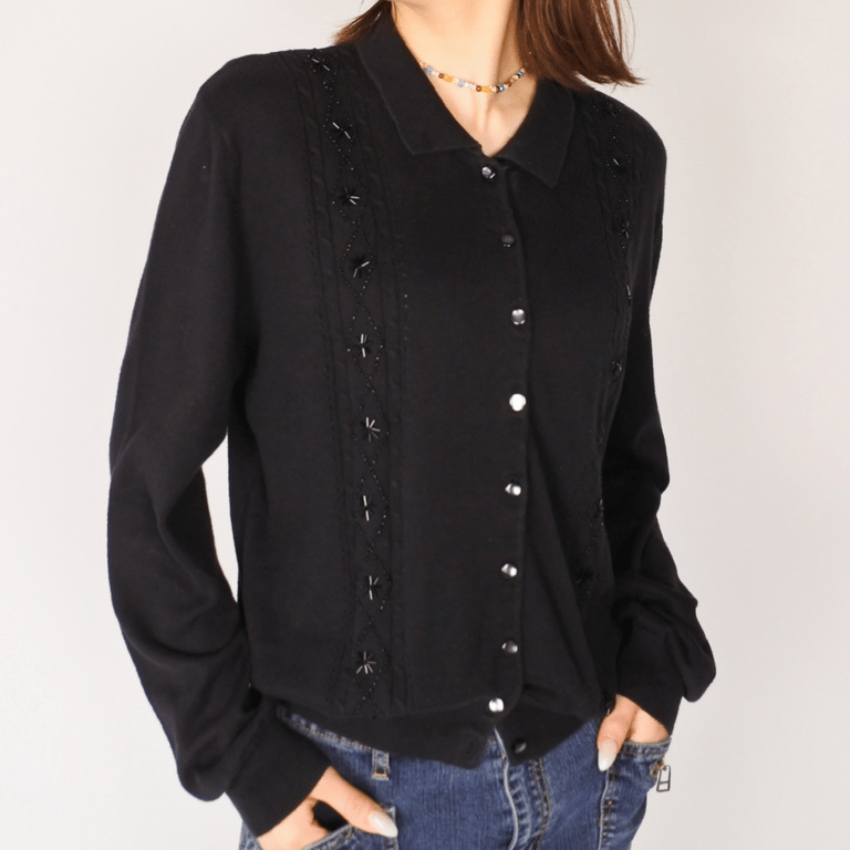GAP beaded design cotton knit cardigan