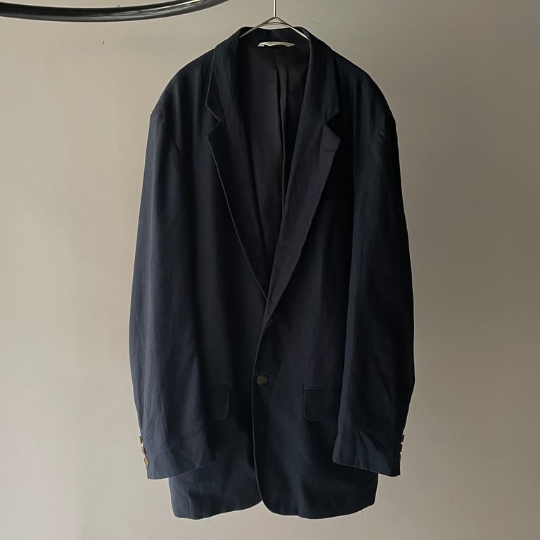90s Perry ellis linen×rayon tailored jacket
