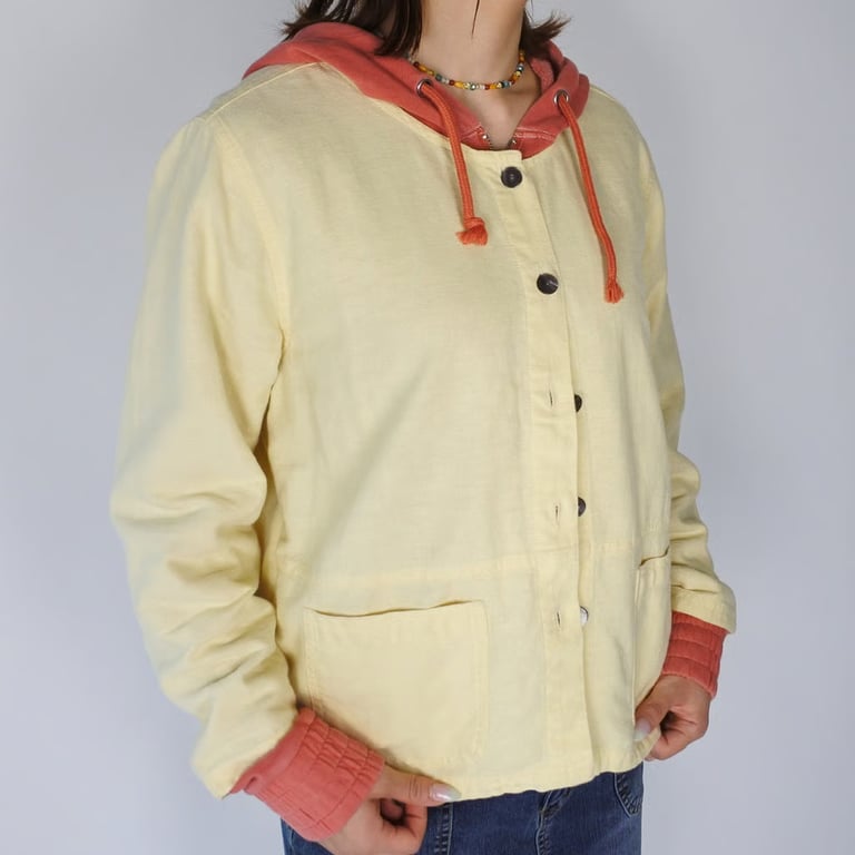 collarless linen/cotton L/S shirt