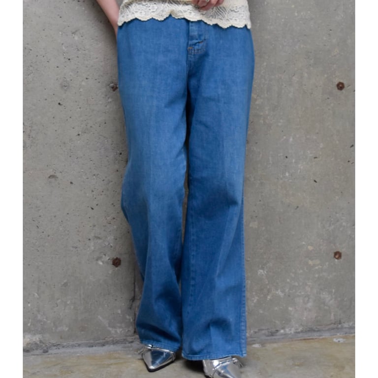 70's semi-flare denim pants