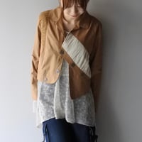 Asymmetry design cropped shirt jacket