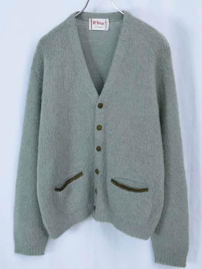 60年代 カーディガン（60’s Mc Briar button/pocket design mohair knit cardigan）