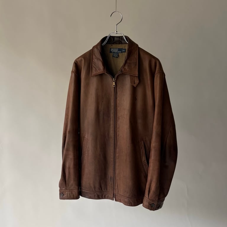 90s Ralph Lauren leather swing top "Blown"
