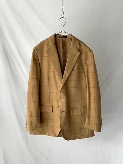 90年代 ラルフローレン テーラードジャケット（90s Ralph Lauren plaid wool/angora tailored jacket Made in Italy）