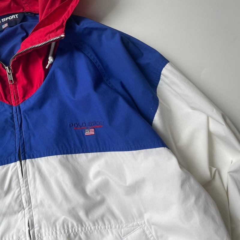 早い者勝ち！90s polo sport ナイロンプルオーバー　オフホワイト 90s POLO SPORT cotton hoodie jacket | sui & shara