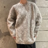 acrylic/mohair marled crewneck knit sweater