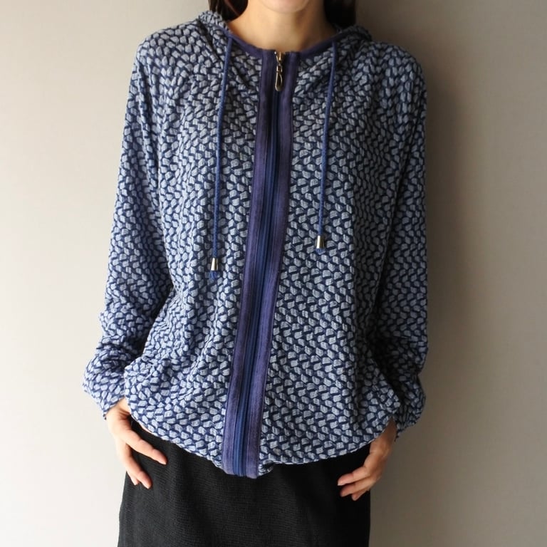 Total patterned zip up hoodie
