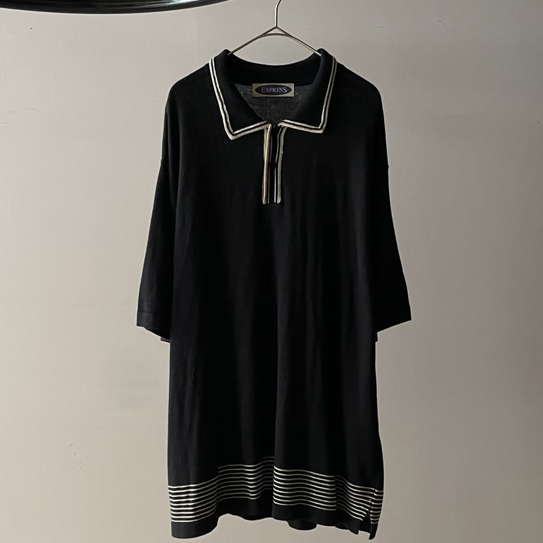 Express acryl×cotton knit shirt
