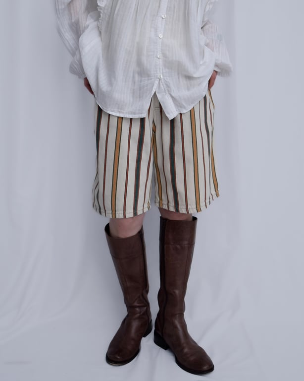 90’s Lee stripe pattern denim shorts
