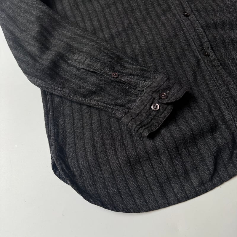 90s PERRY ELLIS stripe viscose L/S shirt | sui